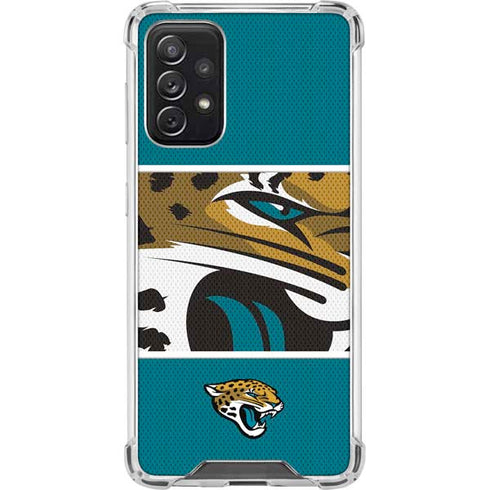 NFL Jacksonville Jaguars Zone Block Galaxy A72 5G Clear Case